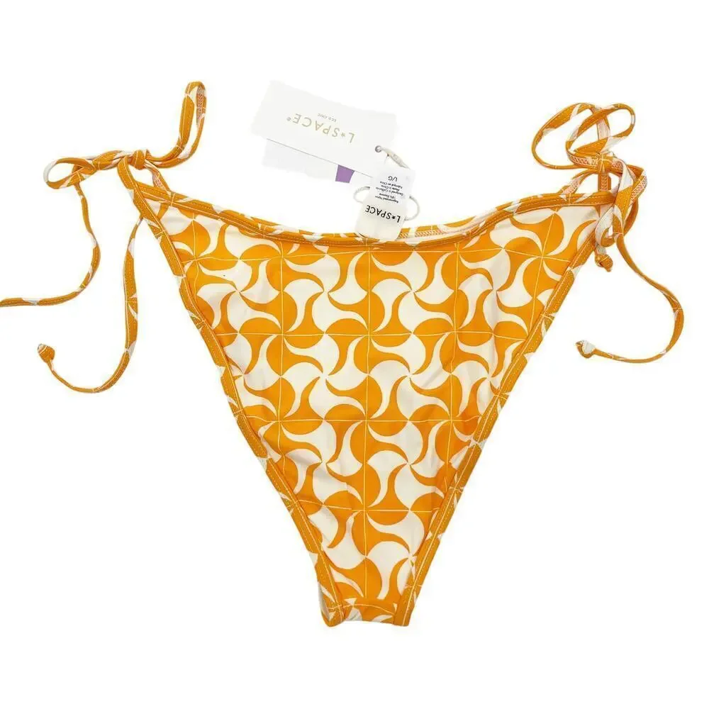 L*Space Levy Bikini Bottom Tesselation Side Tie Size Large NEW with tags!